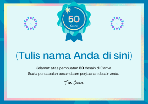Lencana Pencapaian 50 Desain Canva